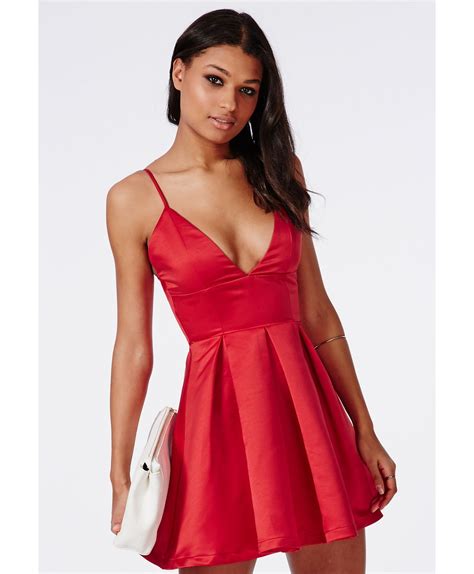 Red satin dress - Red satin