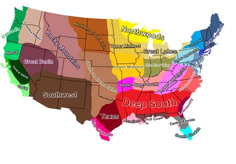 United States Cultural Regions Map (Lower 48) : r/Maps