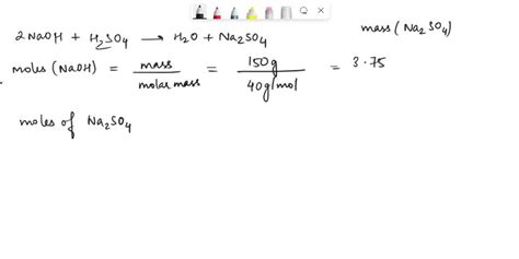 SOLVED: Using this balanced equation: 2 NaOH + H2SO4 —> H2O + Na2SO4 ...