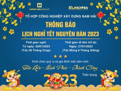 NAM HẢI GROUP - THÔNG BÁO NGHỈ TẾT NGUYÊN ĐÁN 2023 | Nam Hai Group