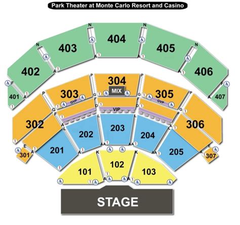 Park Theater Seating Chart | Park Theater | Las Vegas, Nevada