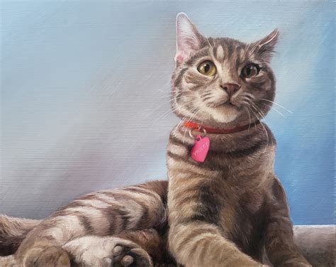 CAT PORTRAIT - Oil Painting - Pet Portrait - Cat Painting - Tabby Cat Art