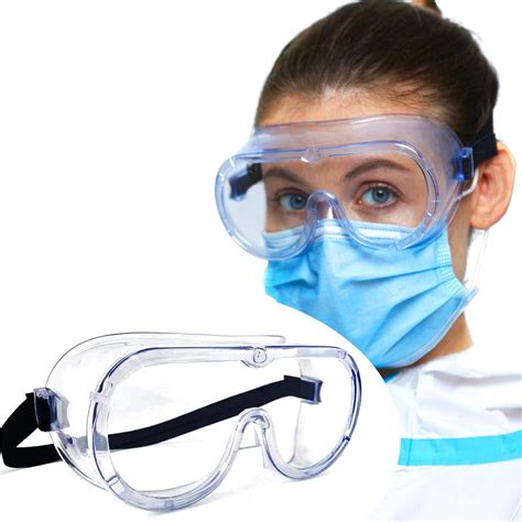 US Safety Goggles Over Glasses Lab Work Eye Protective Eyewear Clear ...