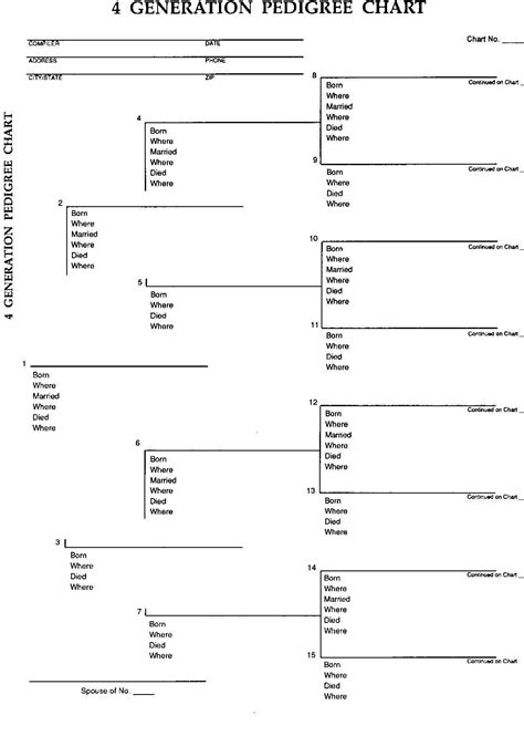 Free Downloadable Pedigree Chart Worksheet