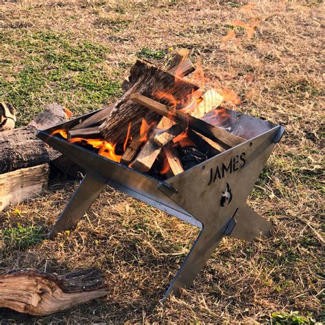 Personalised Slot Together Portable Camping Fire Pit By Oakdene Designs ...