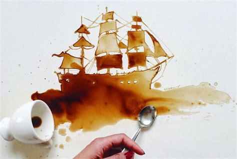 This Artists Turns Coffee Stains Into Stunning Illustrations - FoodBeast