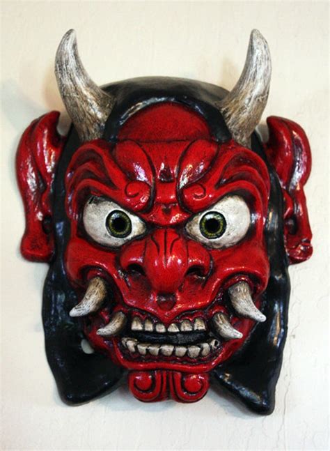 Mask Oni Japanese Ogre Demon Red Unisex Adult