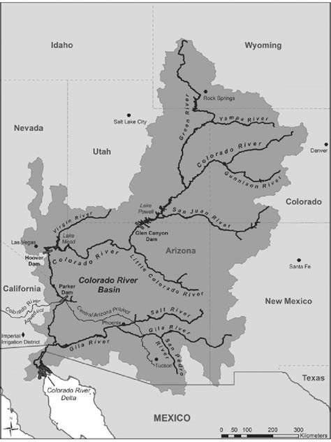 Map of the Colorado River system. | Download Scientific Diagram