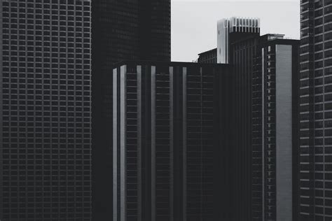 Wallpaper : symmetry, skyline, skyscraper, metropolis, bw, buildings ...