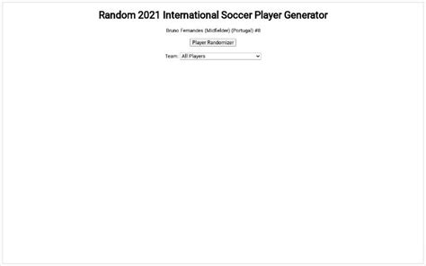 Random 2021 International Soccer Player Generator