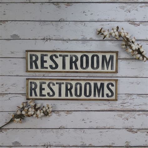 Restrooms Signs Restroom Signs Custom Wood Sign Made to - Etsy | Custom ...