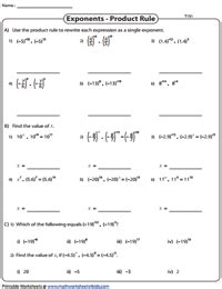 Exponent Laws Worksheet Grade 10