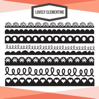 Decorative edges clip art - scalloped borders clipart images | TpT