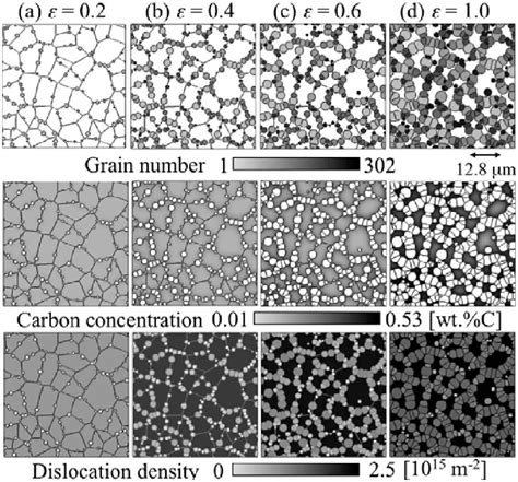 Evolution of ferrite grains, carbon concentration, and dislocation ...