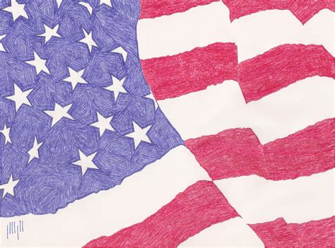 American Flag Drawing by Eric Forster