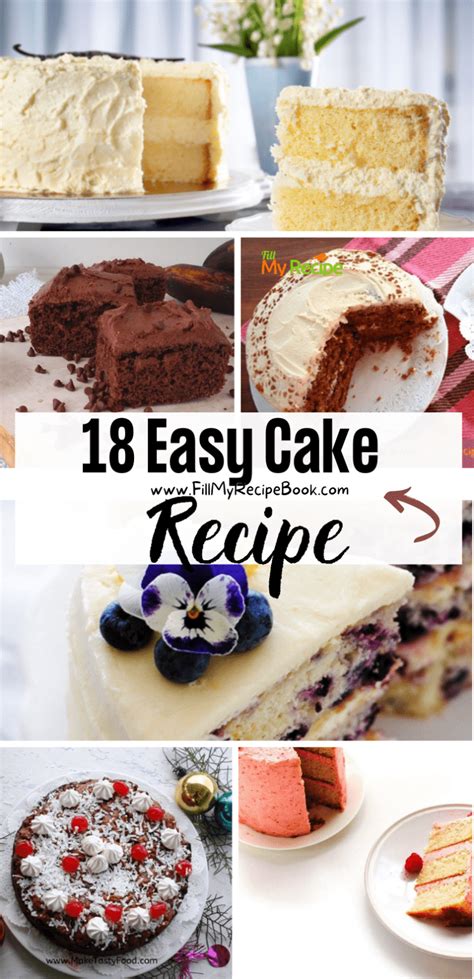 18 Easy Cake Recipes - Fill My Recipe Book