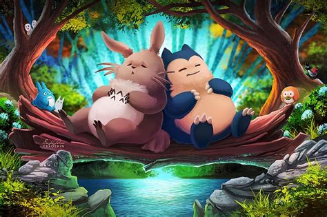 Pokémon, Sleeping, Crossover, Movie, Snorlax (Pokémon), Totoro (My ...