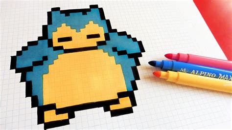 Handmade Pixel Art - How To Draw Snorlax #pixelart - YouTube