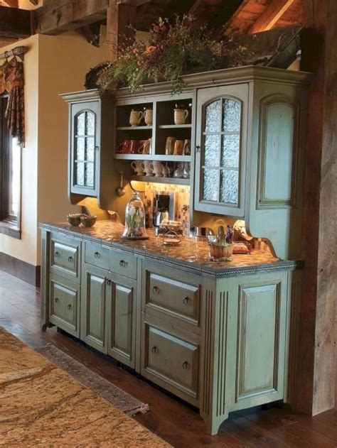 30+ Rustic Green Kitchen Cabinets – DECOOMO