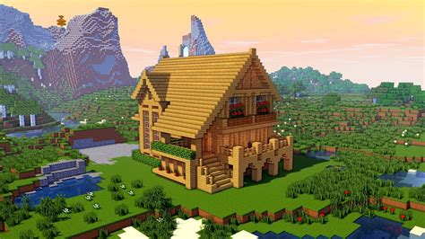 MINECRAFT: How to build a large wooden mansion tutorial - YouTube