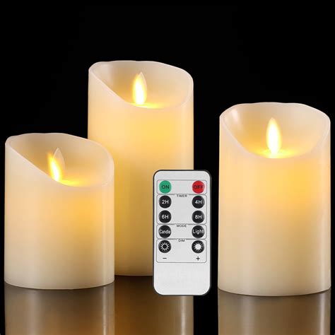 Luminara Flickering Flameless LED Pillar Candles Moving Wick With ...