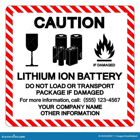 Caution Lithium Ion Battery Symbol Sign, Vector Illustration, Isolate ...