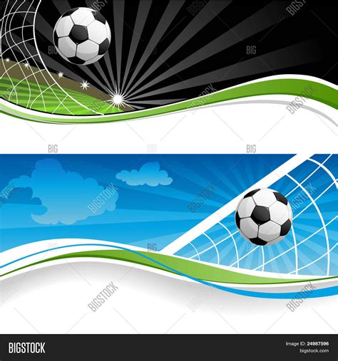 Two Soccer Banners Vector & Photo (Free Trial) | Bigstock