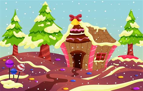 Gingerbread House In Christmas Scenery 13343588 Vector Art at Vecteezy