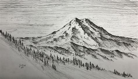 how to draw mountains with pencil - Bernardine Coffey