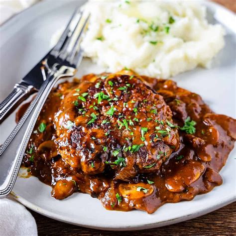 Easy Salisbury Steak with Mushroom Gravy - Dishes With Dad | Recipe ...