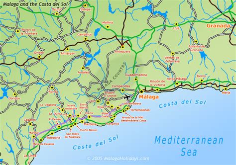 MAP OF MALAGA SPAIN - Imsa Kolese