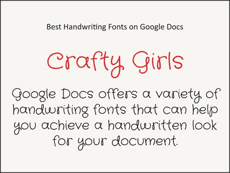 Best Handwriting Fonts on Google Docs