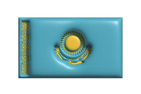 Kazakhstan flag. 3d render 22286220 PNG