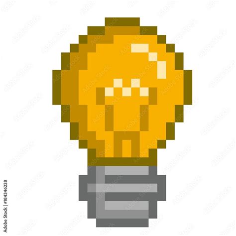 light bulb pixel art icon Stock Illustration | Adobe Stock