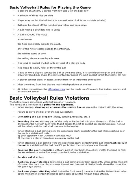 Basic Volleyball Rules for Playing the Game | Volleyball | Teams