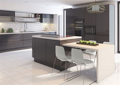 Cut Price Kitchens Sculptured Grey Gloss Kitchen. Stylish and modern ...