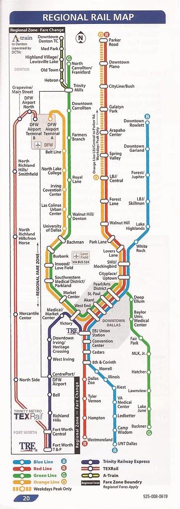 Regional Rail Map (Dallas/Fort Worth) on rear cover of Tri… | Flickr