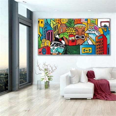 Horizontal Pop Art Wall Art For Living Room Extra Large | Etsy