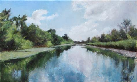 Canal Reflections - Landscape Oil painting - Fine Arts Gallery ...