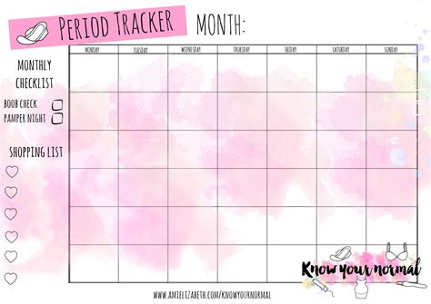 Free Online Period Tracker Calendar