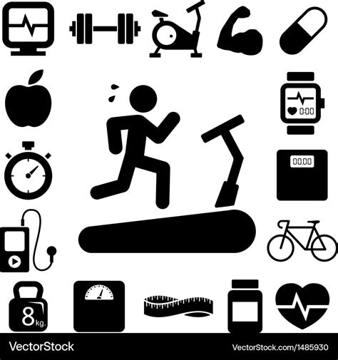 Fitness and health icons eps10 Royalty Free Vector Image