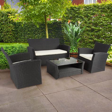 Best Choice Products 4pc Outdoor Patio Garden Furniture Wicker Rattan ...