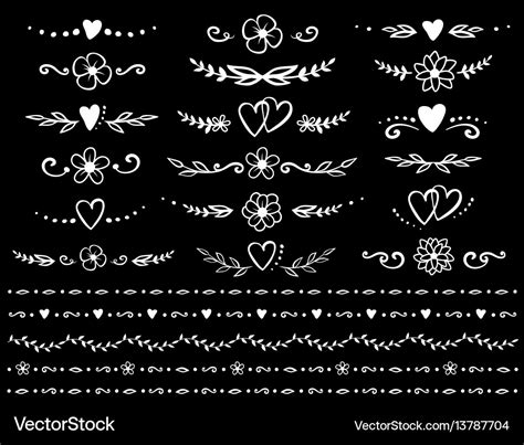 Set of floral dividers Royalty Free Vector Image