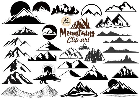 Mountain Svg Bundle Mountain Silhouette Mountain Clipart - Etsy