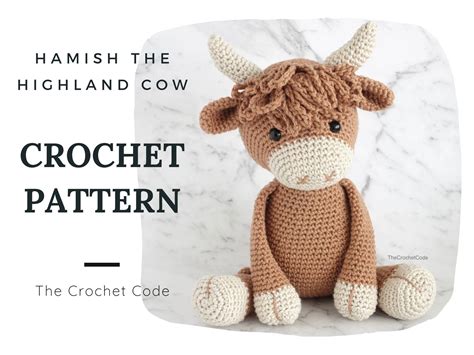 Highland Cow CROCHET PATTERN Amigurumi Hamish the Cow - Etsy