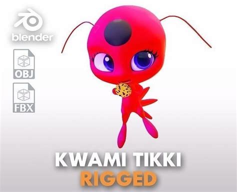 3D model Tikki - Kwami from miraculous ladybug A rigged 3d for Blender ...