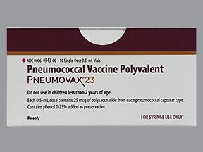 PNEUMOCOCCAL POLYSACCHARIDE VACCINE - INJECTION Pneumovax 23, Pnu-Imune ...