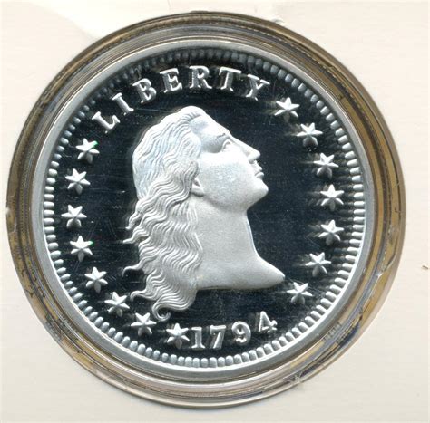 Sold at Auction: 1794 .999 Silver Flowing Hair 2 Troy Ounces Dollar Replica