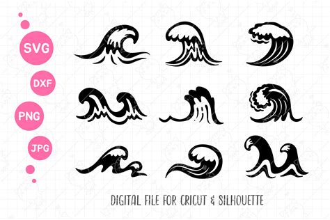 Ocean Waves Svg | Wave Silhouette Graphic by FoxGrafy · Creative Fabrica