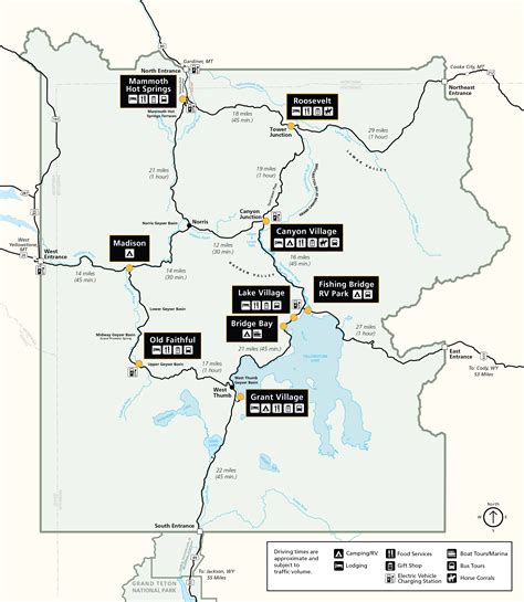 Yellowstone National Park Map With Mileage - Channa Antonetta